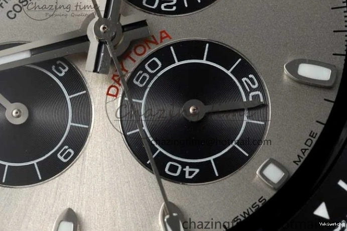 Black Black Rubber Strap on A7750 Best Daytona Ceramic Pusher Black 5GF Edition Dial Gray 0825